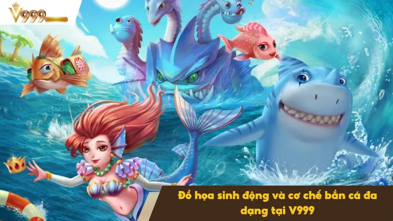 Giao diện trong bắn cá V999 được thiết kế mô phỏng đại dương sống động